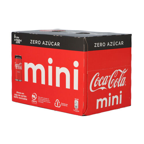Refresco COCA COLA Zero Mini 6x200ml image number
