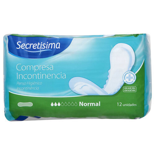 COMPRESA INCONTINENCIA NORMAL SECRETISIMA 12uds image number