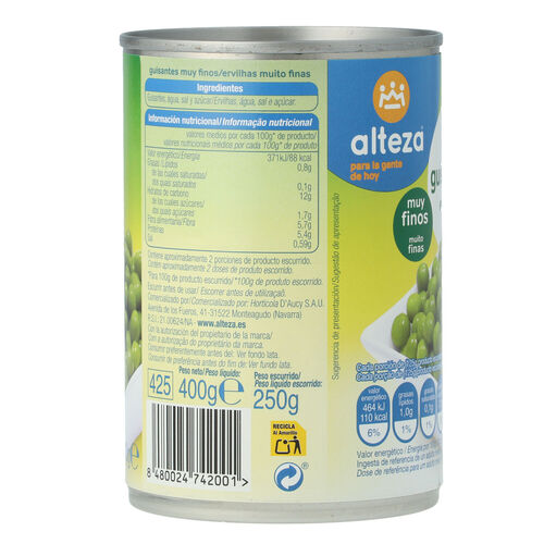 Guisantes ALTEZA 400g image number