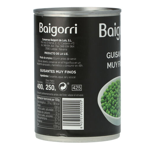 Guisantes BAIGORRI 400g image number