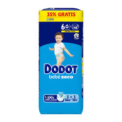 PAÑAL BEBE SECO DODOT TALLA 6 48uds