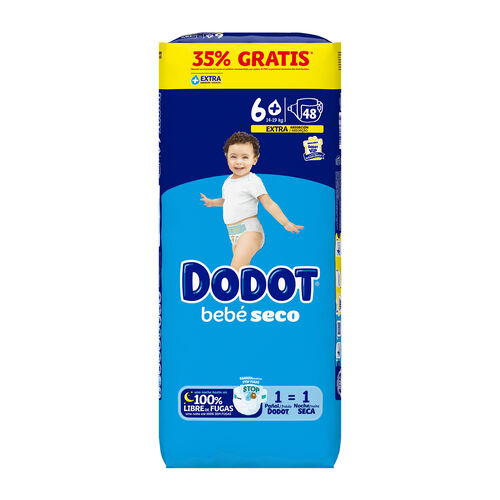 PAÑAL BEBE SECO DODOT TALLA 6 48uds image number
