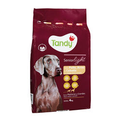 Comida seca para perro Senior light con pollo y cereales TANDY 4kg