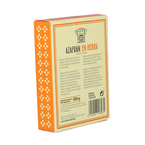 Azafr&aacute;n en hebra POTE 4x100mg image number