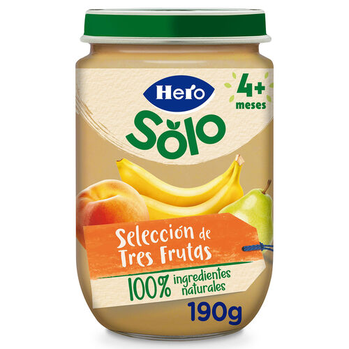 Tarrito selecci&oacute;n de tres frutas HERO 190g image number