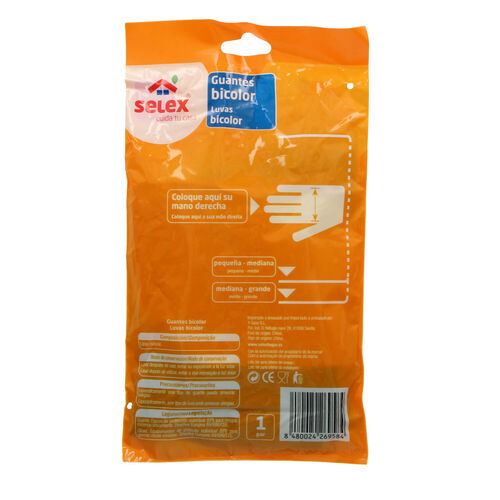 GUANTES SELEX BICOLOR TALLA MEDIANA GRANDE image number