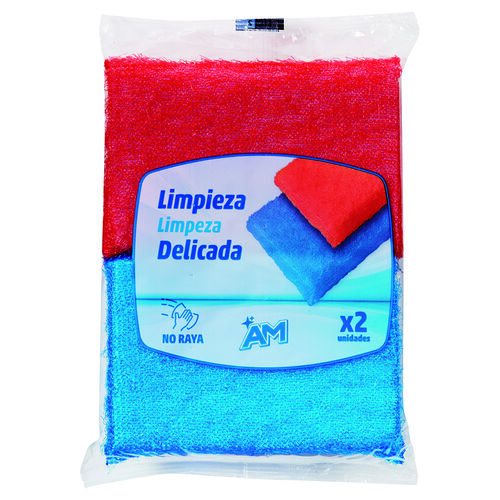 Estropajo con esponja limpieza delicada AM 2uds image number