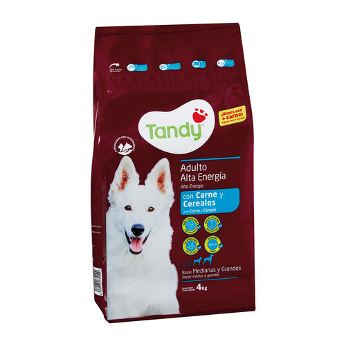ALIMENTO PARA PERRO ADULTO ALTA ENERGÍA CON CARNE Y CEREALES TANDY 4kg image number