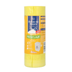 Bolsa de basura amarilla autocierre SELEX 30L 30uds