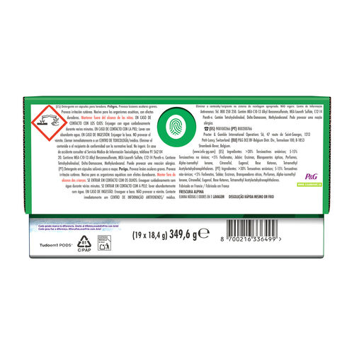 Detergente en c&aacute;psulas Todoen1 Frescor Alpino ARIEL 19 lavados image number