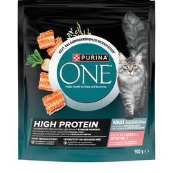 Pienso para gato rico en salm&oacute;n High Protein ONE PURINA 900g
