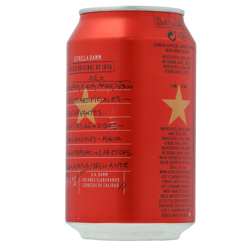 CERVEZA ESTRELLA DAMM LATA 33cl image number