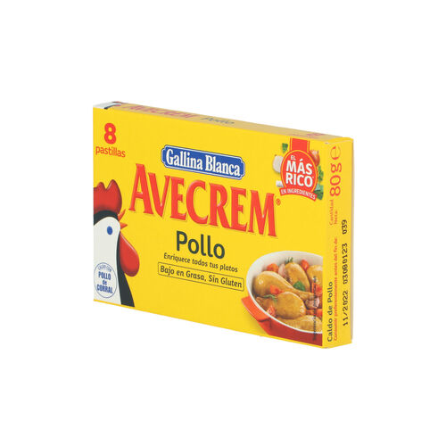 CALDO DE POLLO AVECREM 8 PASTILLAS 84g image number