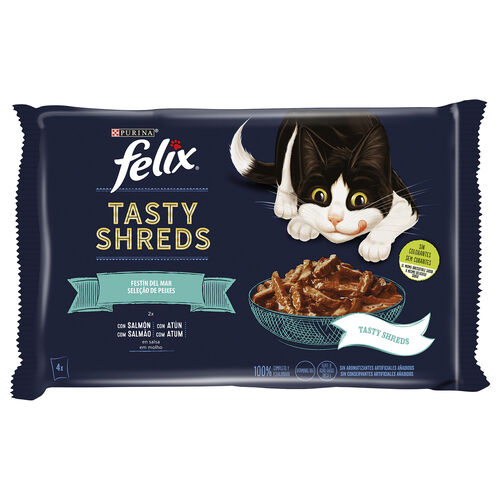 ALIMENTO PARA GATO TASTE SHREDS FELIX 4X80g image number