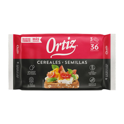 Pan tostado cerales y semillas ORTIZ 36 rebanadas 320g image number