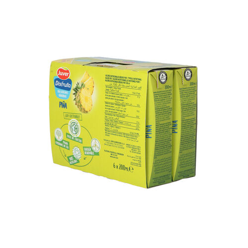 BEBIDA DE ZUMO DISFRUTA JUVER PIÑA PACK 6x200ml image number