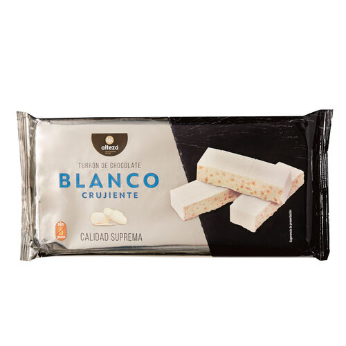 Turr&oacute;n de chocolate Blanco crujiente Calidad Suprema ALTEZA 250g image number