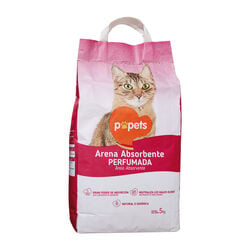 Arena para gato absorbente perfumada POPETS 5kg