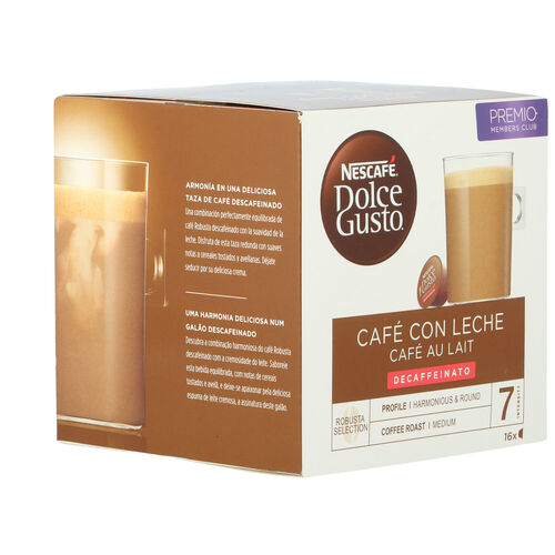 Caf&eacute; DOLCE GUSTO leche descafeinado 16 c&aacute;psulas image number