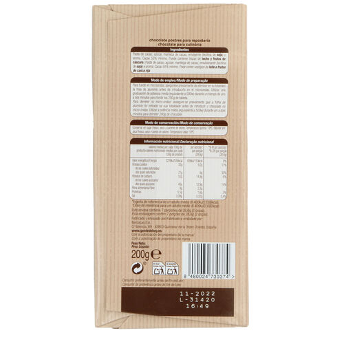 CHOCOLATE NEGRO POSTRES ALTEZA 200g image number