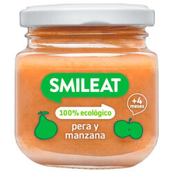 Tarrito de pera y manzana 100% ecologico smileat 130g