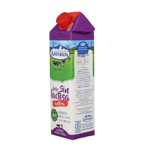 Leche sin lactosa entera Central Lechera ASTURIANA 1L image number