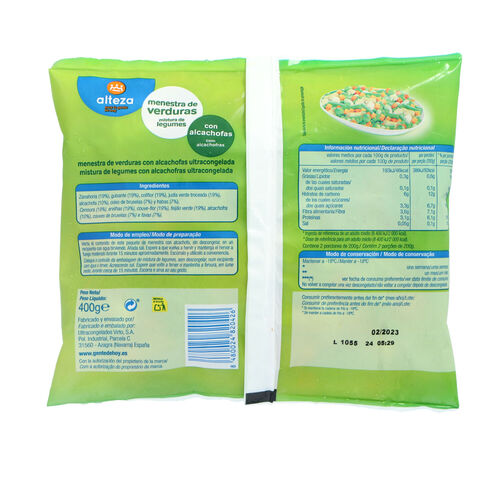 Menestra de verduras congelada ALTEZA 400g image number
