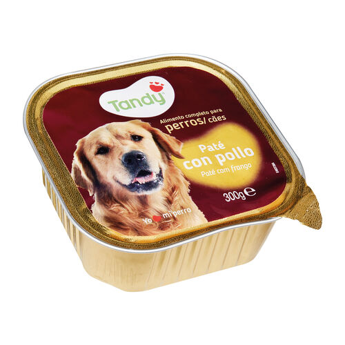 Comida h&uacute;meda para perro adulto pat&eacute; con pollo TANDY 300g image number