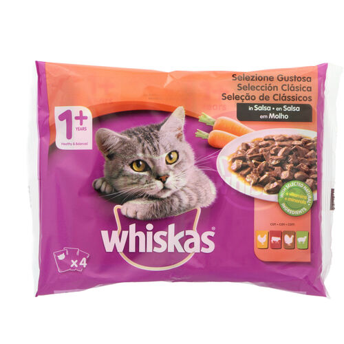 WHISKAS GATO SELECCION CARNES PACK 4x85g image number