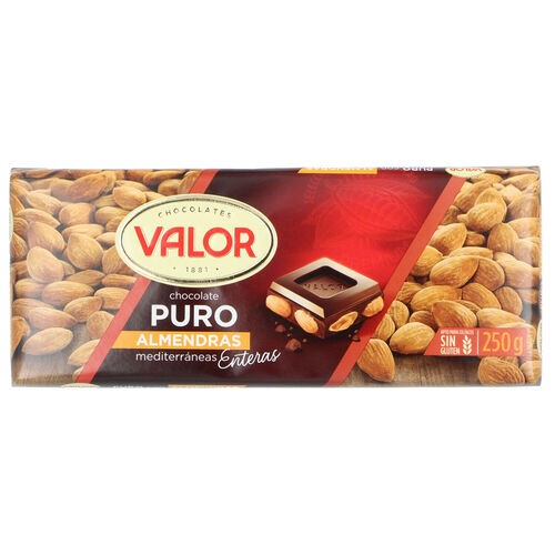 CHOCOLATE PURO CON ALMENDRAS VALOR 250g image number