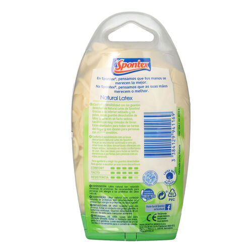 GUANTES SPONTEX LATEX TALLA PEQUEÑA image number