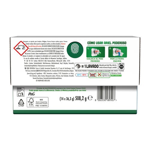 Detergente en c&aacute;psulas ARIEL 14uds image number