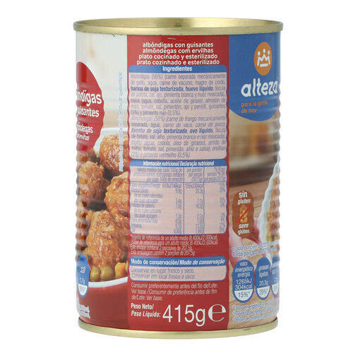 ALBONDIGAS ALTEZA LATA 415g image number