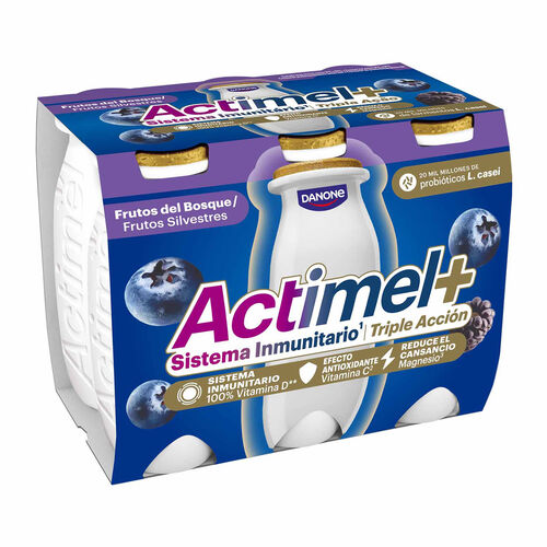 Yogur liquido mora arandanos ACTIMEL 6x100g image number