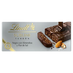Turr&oacute;n negro con almendras y Flor de Sal Sublime LINDT 200g
