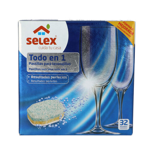 LAVAVAJILLAS PASTILLAS SELEX TODO EN 1 30LAVADOS image number