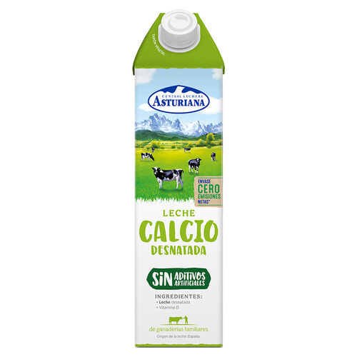 LECHE CALCIO DESNATADA CENTRAL LECHERA ASTURIANA 1L image number