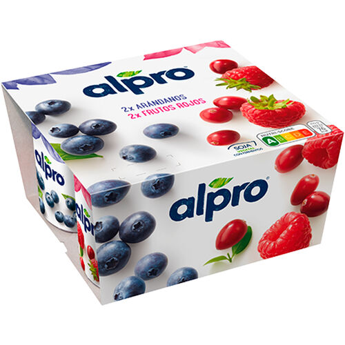 Postre vegetal 2x ar&aacute;ndanos 2x frutos rojos ALPRO 4x125g image number