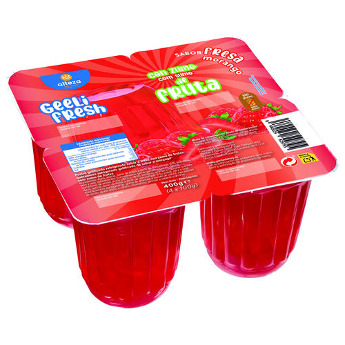 Gelatina de fresa con zumo ALTEZA 4x100g image number