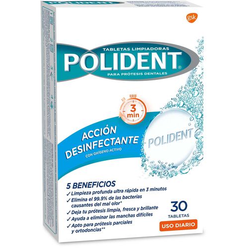 Tabletas POLIDENT limpiadoras protesis dentales 30uds image number