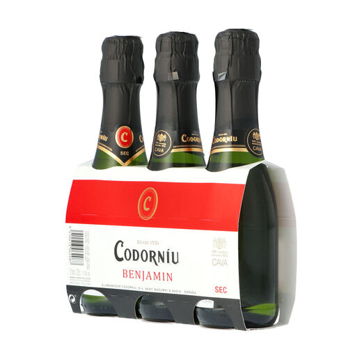 CAVA BENJAMIN T.R. 8 PAK 3B 0.200L..CODORNIU BENJAMIN.CAVA SECO PRESENTADO EN CAJA DE CARTON CON 8 PACKS DE 3 BOTELLAS DE.02 LITROS D.O. CAVA image number