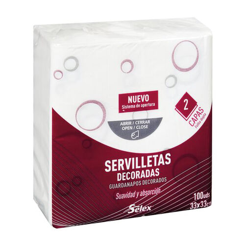 SERVILLETA DECORADA DOS CAPAS 33X33cm SELEX 100uds image number