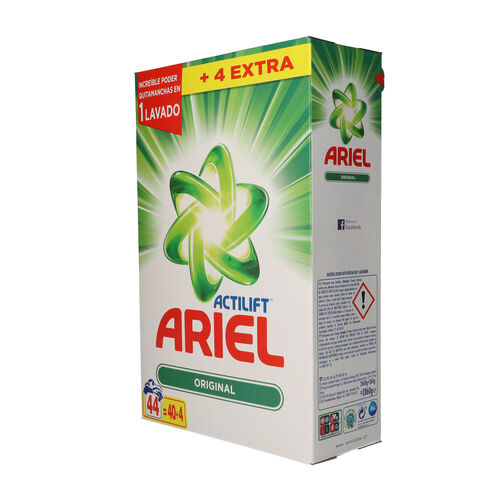 DETERGENTE POLVO ARIEL MALETA 42 CACITOS image number