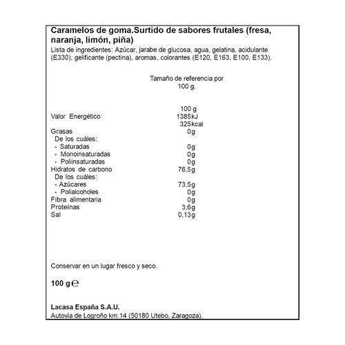 Gominolas GUMMY jelly DULCIORA 100g image number