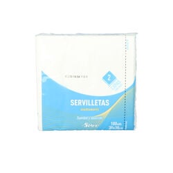 Servilleta papel SELEX blanca 33x33 2 capas paquete 100 uds