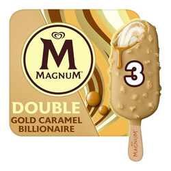 Helado bomb&oacute;n doble Gold billionaire MAGNUM 3x85ml