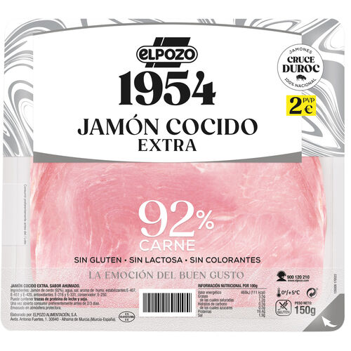 Jamon cocido 1954 ELPOZO 150g image number