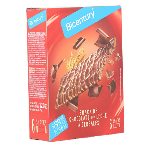 BARRITA DE CHOCOLATE CON LECHE BICENTURY 6uds image number