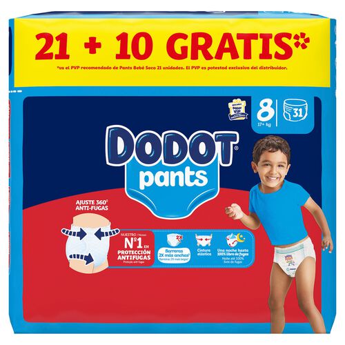 Pa&ntilde;ales Talla 8 pants DODOT 21+10uds image number