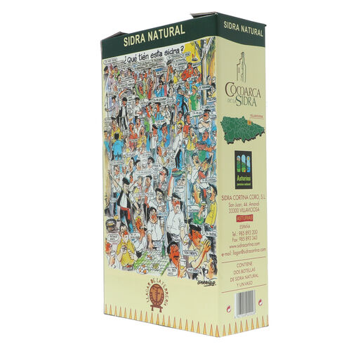 SIDRA CORTINA CAJA 2 BOTELLAS + VASO SIDRA image number